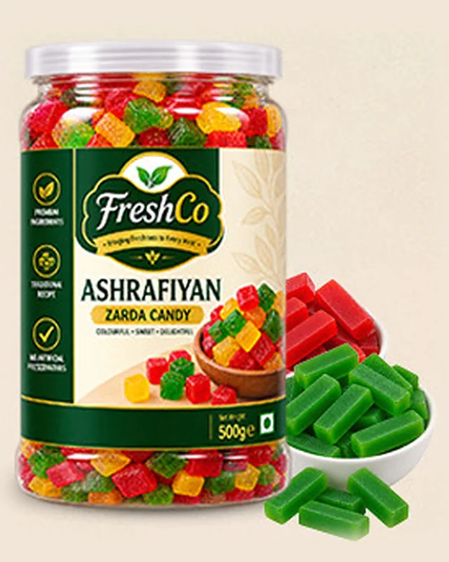 FreshCo Ashrafiyan Zarda Candy 500g — PET Jar